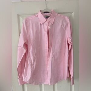 NWOT Lands End No Iron Pinpoint Oxford pink button down 14